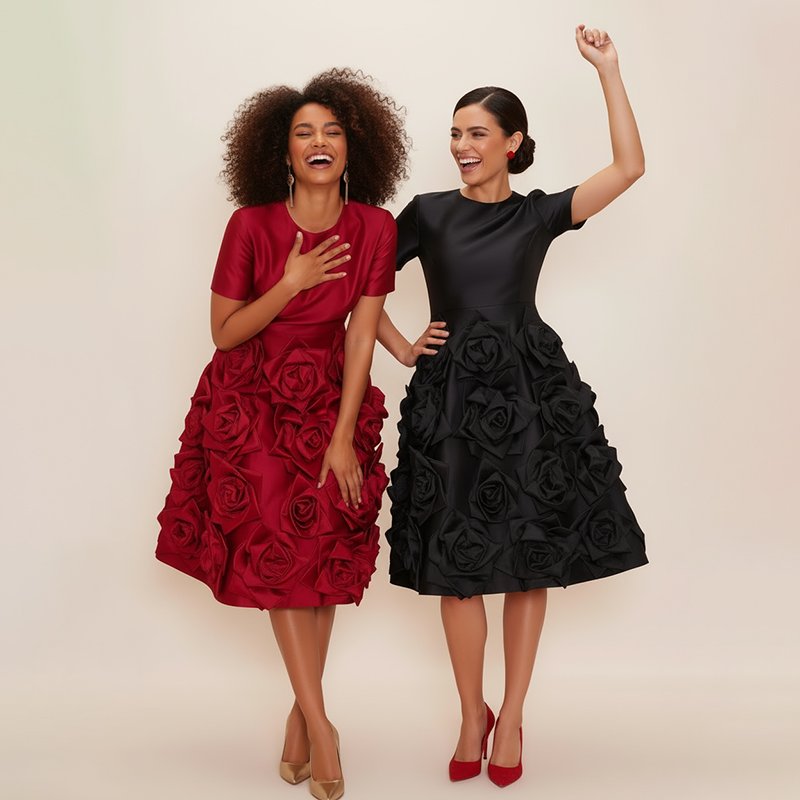 PicjamDownload-2025-09-20T171515.870 The Floral Appliqué Midi Dress - Image 1