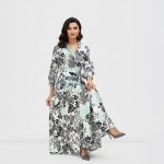 Black & Mint Floral Maxi Dress - Image 3