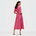 A-line Belted Button-Up Midi Dress - Image 5