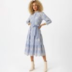 Sky Blue Embroidered Midi Dress - Image 2