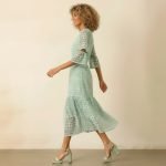 Mint Lace Tiered Midi Dress - Image 4