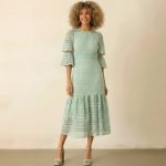 Mint Lace Tiered Midi Dress