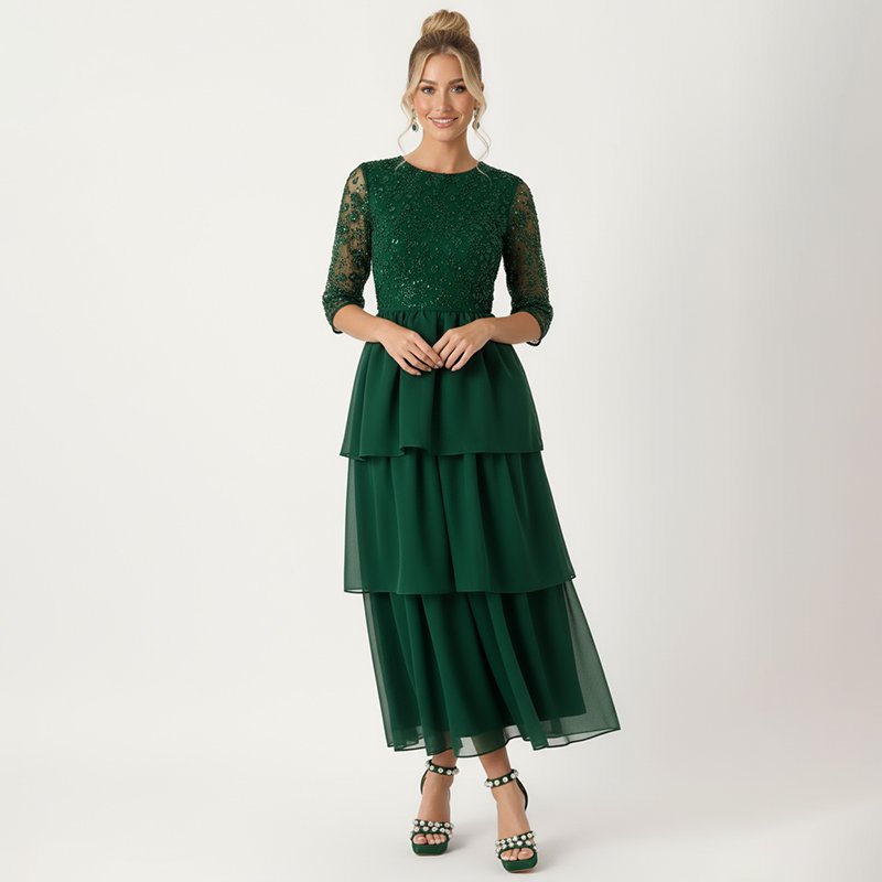 PicjamDownload-2025-09-21T173006.767 Sequin Tiered Chiffon Dress - Image 1