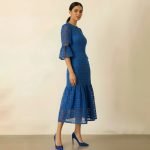 Lace Flounce Sleeve Midi Dress - Image 2