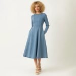Long Sleeve Denim Midi Dress