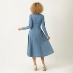Long Sleeve Denim Midi Dress - Image 7
