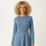 Long Sleeve Denim Midi Dress - Image 6