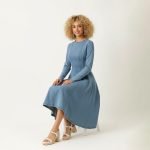 Long Sleeve Denim Midi Dress - Image 3