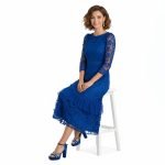 Blue Lace Midi Dress - Image 3