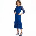 Blue Lace Midi Dress - Image 4