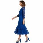 Blue Lace Midi Dress - Image 5