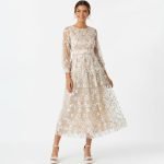 Blush Sheer Embroidered Midi Dress - Image 2