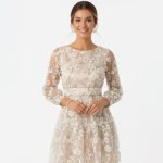 Blush Sheer Embroidered Midi Dress - Image 7