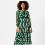 Floral Embroidered Long Sleeve Dress - Image 3