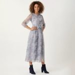 Pastel Blue Print Midi Dress - Image 4