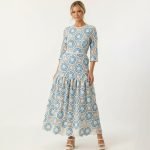 Blue Crochet Lace Maxi Dress - Image 2