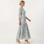 Blue Crochet Lace Maxi Dress - Image 6