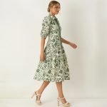 Floral Button Down Midi Dress - Image 5