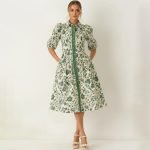 Floral Button Down Midi Dress - Image 2