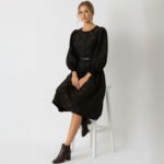 Floral Jacquard Belted Midi Dress - Image 4