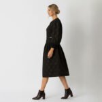 Floral Jacquard Belted Midi Dress - Image 5