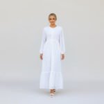 White Lace Long Sleeve Maxi Dress - Image 6