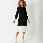 Pleated Hem Midi Dress