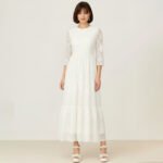 White Lace Sleeve Maxi Dress - Image 2