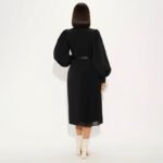 Chic Black Pleated Midi Dress - Image 7