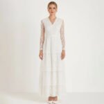 Bela Layered Lace White Maxi Dress - Image 3