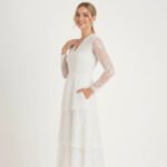 Bela Layered Lace White Maxi Dress - Image 11