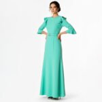 Aqua Ruffle Sleeve Maxi Dress - Image 3