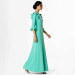 Aqua Ruffle Sleeve Maxi Dress - Image 4