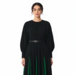 Contrast Pleated Midi Dress - Image 5