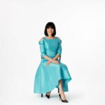 Satin Cold Shoulder Midi Dress - Image 4