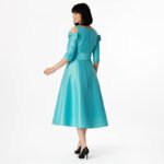 Satin Cold Shoulder Midi Dress - Image 7