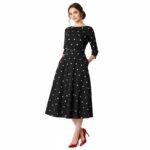 A-line Belted Midi Dress - Image 2