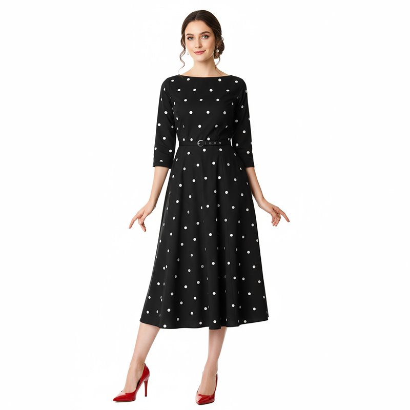 PicjamDownload-2025-09-23T074658.255 A-line Belted Midi Dress - Image 1