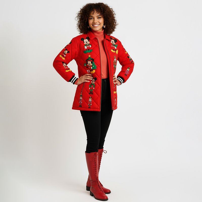 PicjamDownload-4 Embroidered Quilted Bomber Jacket - Image 1