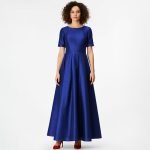 Royal Blue Satin Evening Dress - Image 2