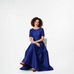 Royal Blue Satin Evening Dress - Image 3