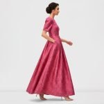 Puff Sleeve Jacquard Maxi Dress - Image 5