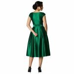 Emerald Satin Midi Dress - Image 5