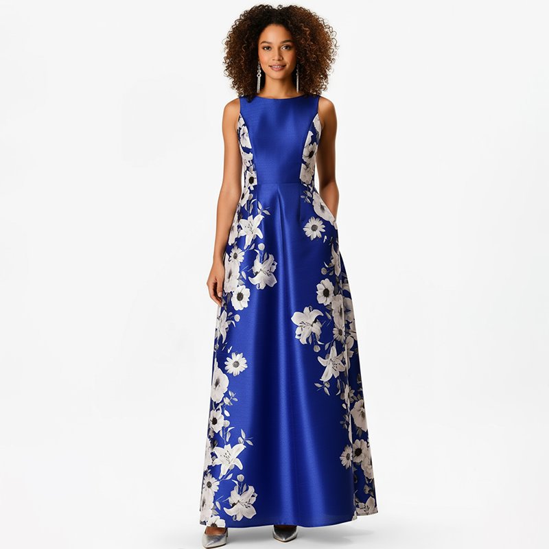 PicjamDownload-91 Royal Blue A-Line Gown - Image 1