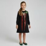 Girls Holiday Bow Knit Dress