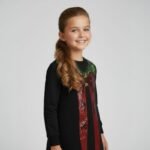 Girls Holiday Bow Knit Dress - Image 2
