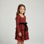 Girls Holiday Tartan Tiered Dress - Image 2