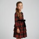 Girls Vintage Plaid Christmas Dress - Image 3