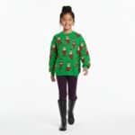 Kids Elf Pattern Green Christmas Sweater - Image 3