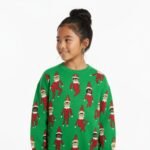 Kids Elf Pattern Green Christmas Sweater - Image 4